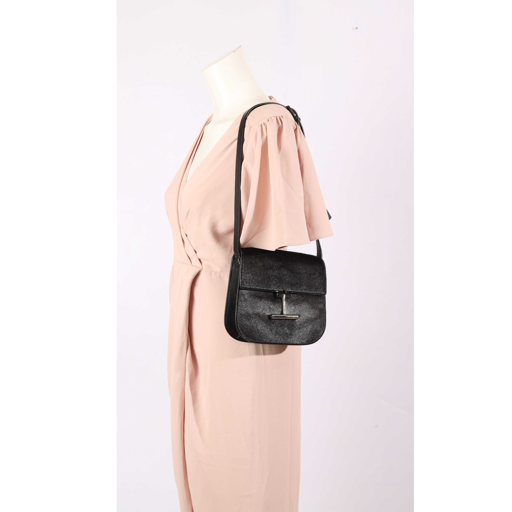 Tom Ford Black Suede Tara Crossbody Bag