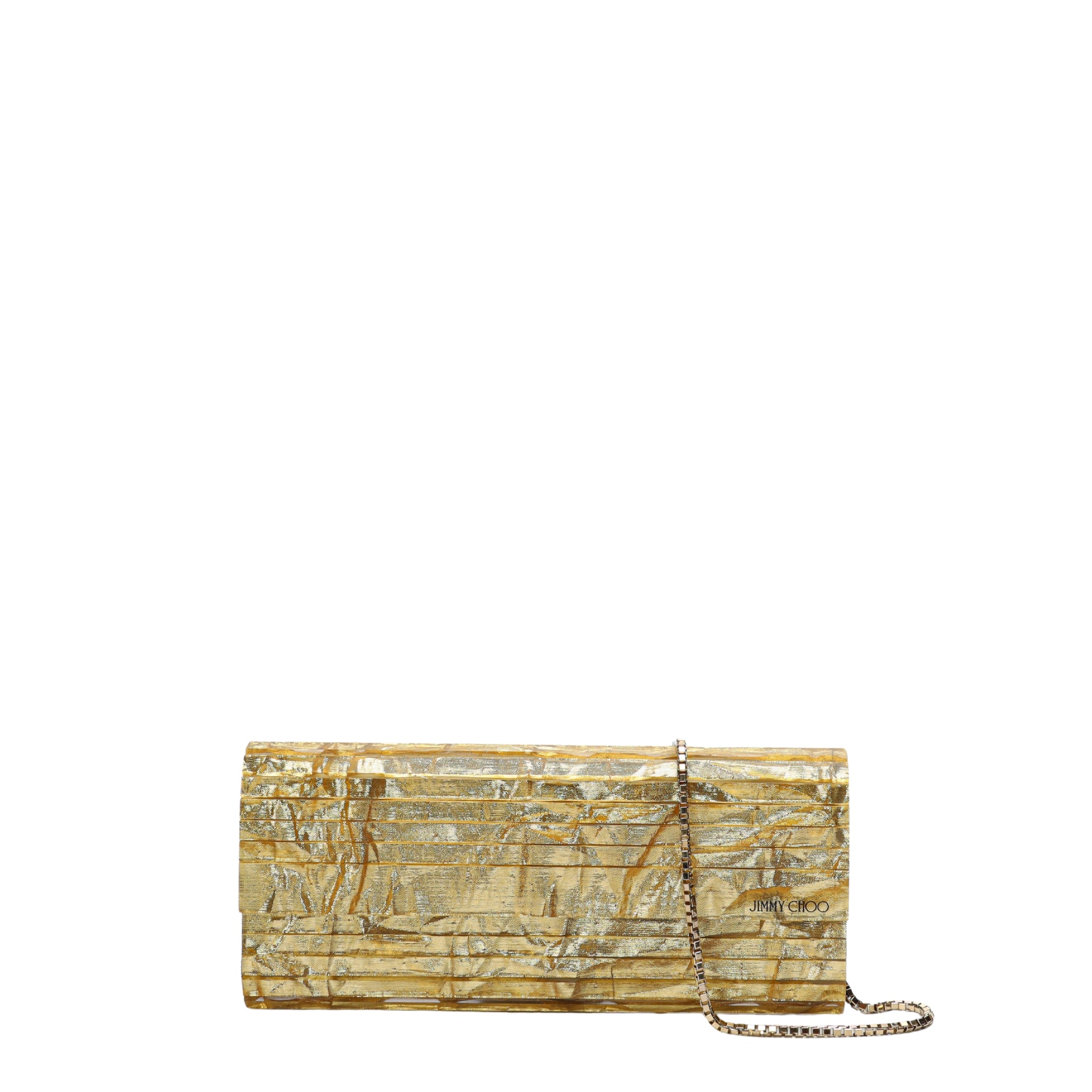 Jimmy Choo Sweetie Gold Metallic Crush Clutch Bag