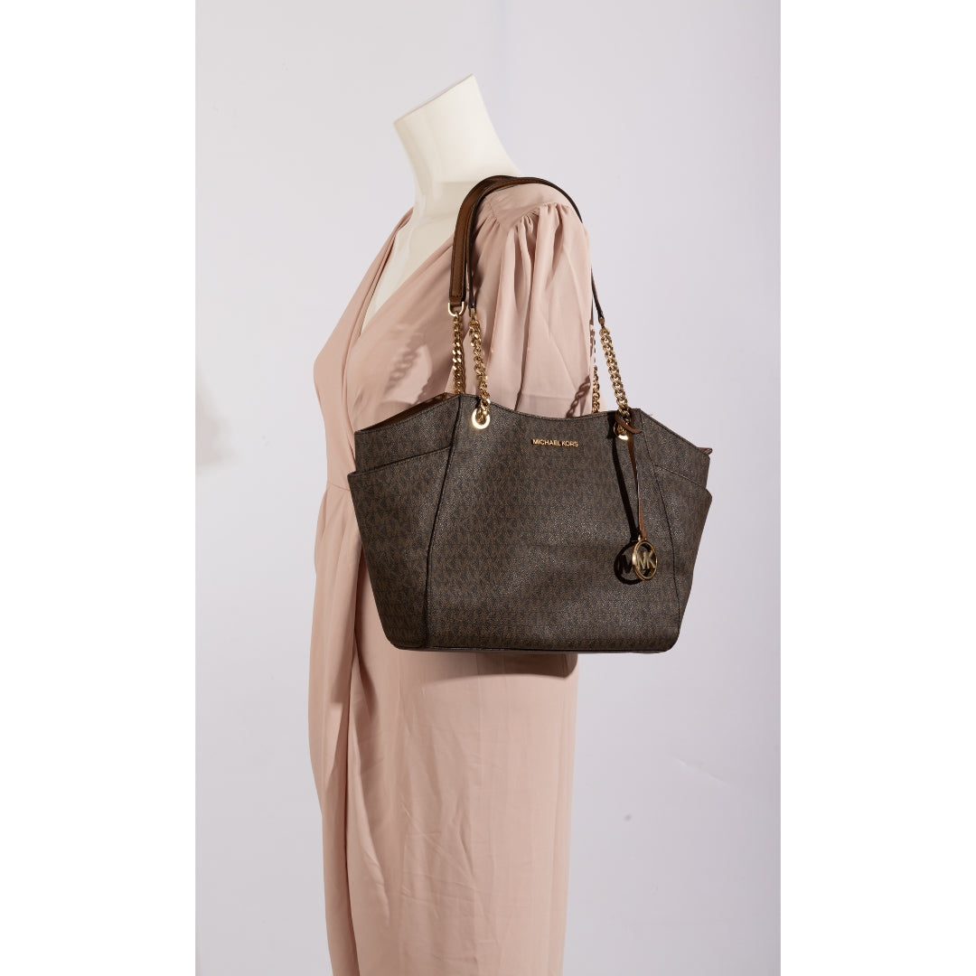 Michael Kors MK Monogram Chain Link Tote Bag