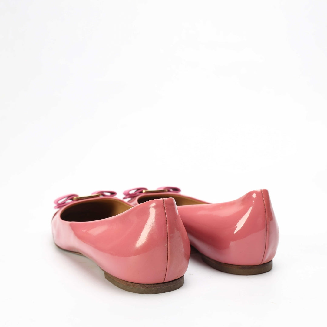 Salvatore Ferragamo Vara Bow Pink Flats