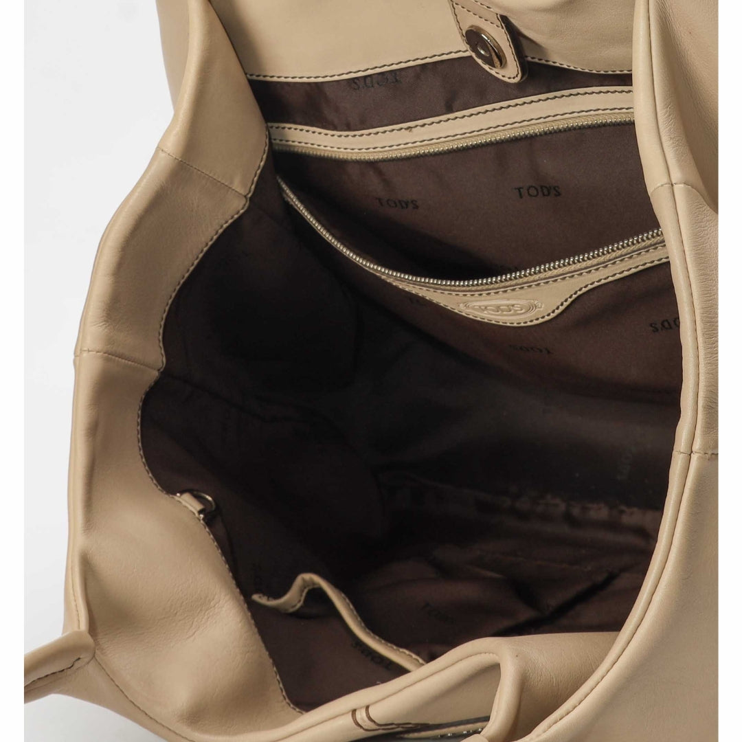 Tods Beige Large Shopping Tote