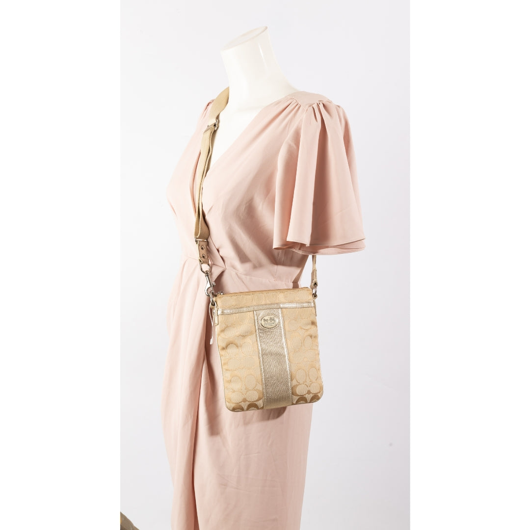 Coach Signature Canvas File Crossbody Bag
