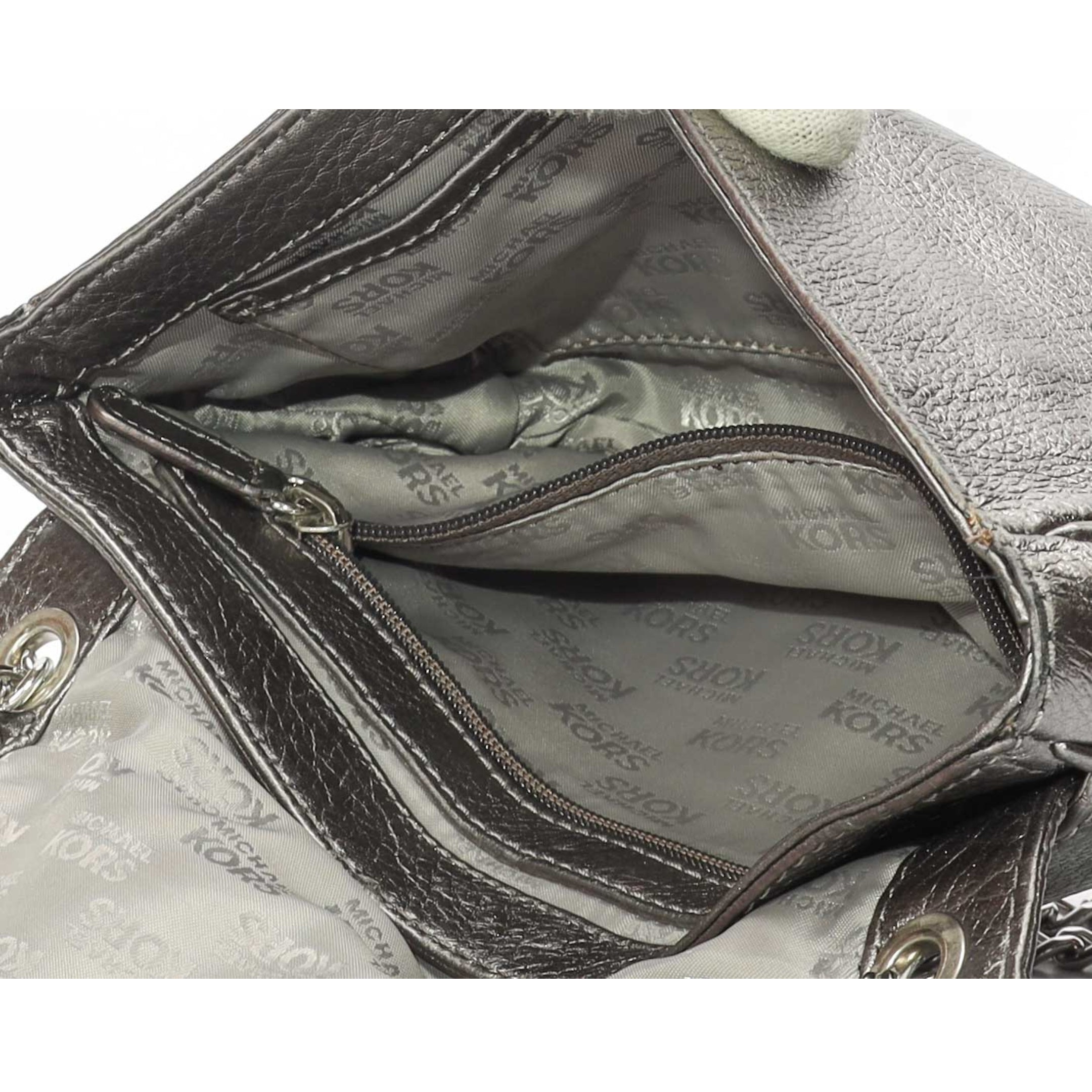 Michael Kors silver Chain Flap Shoulder Bag