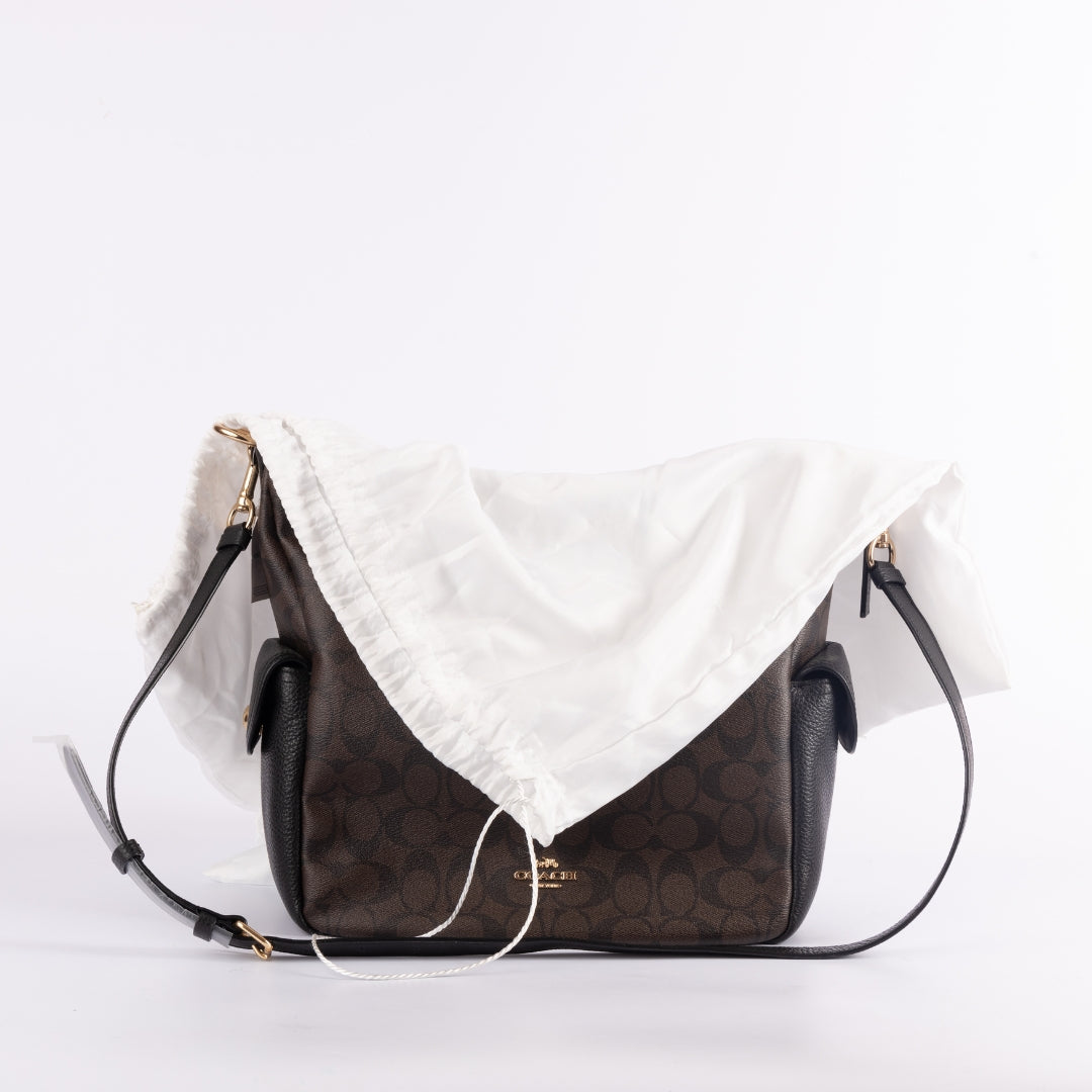 Coach Monogram Canvas Pennie Shoulder Bag