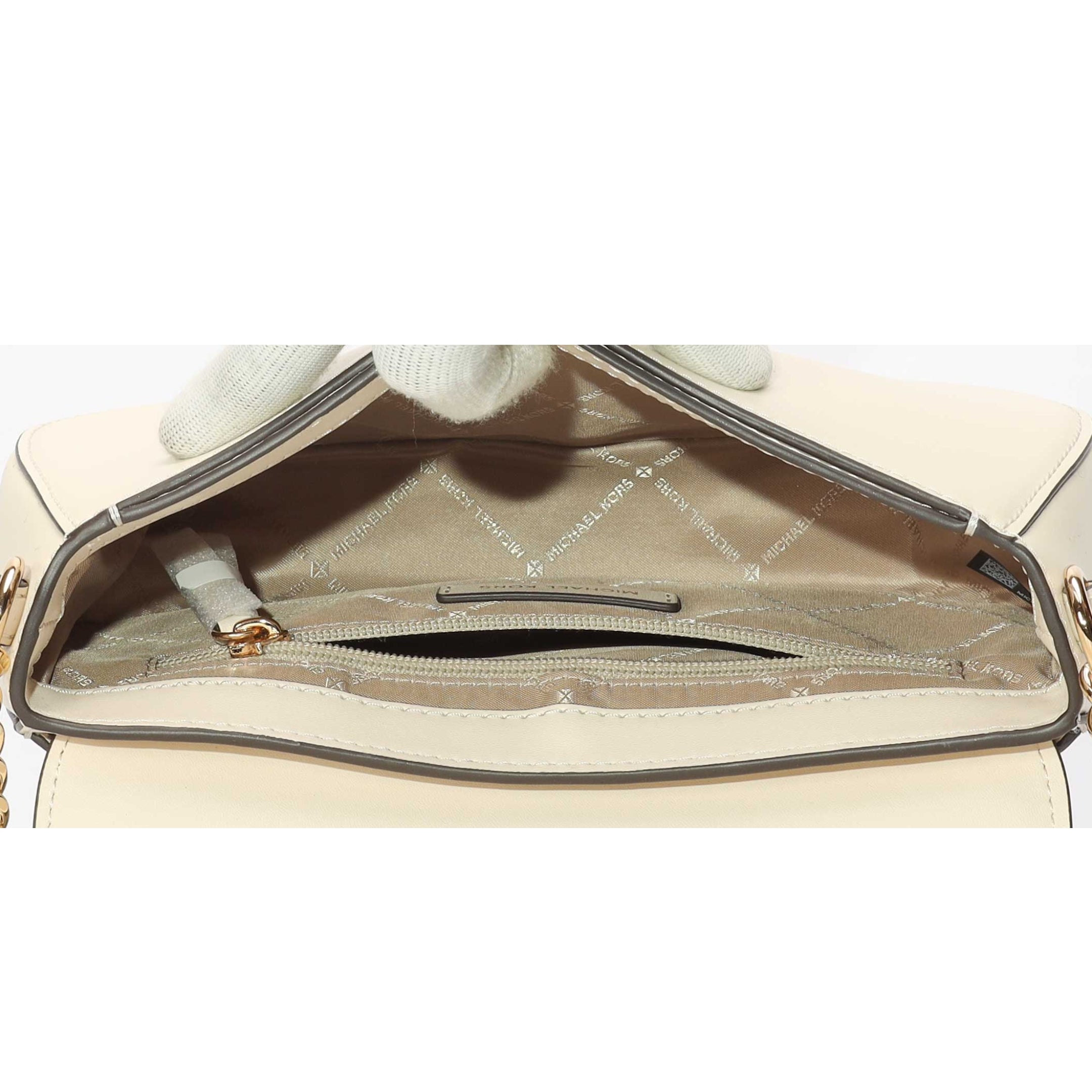 Michael Kors Mila Medium Cream Messenger Bag