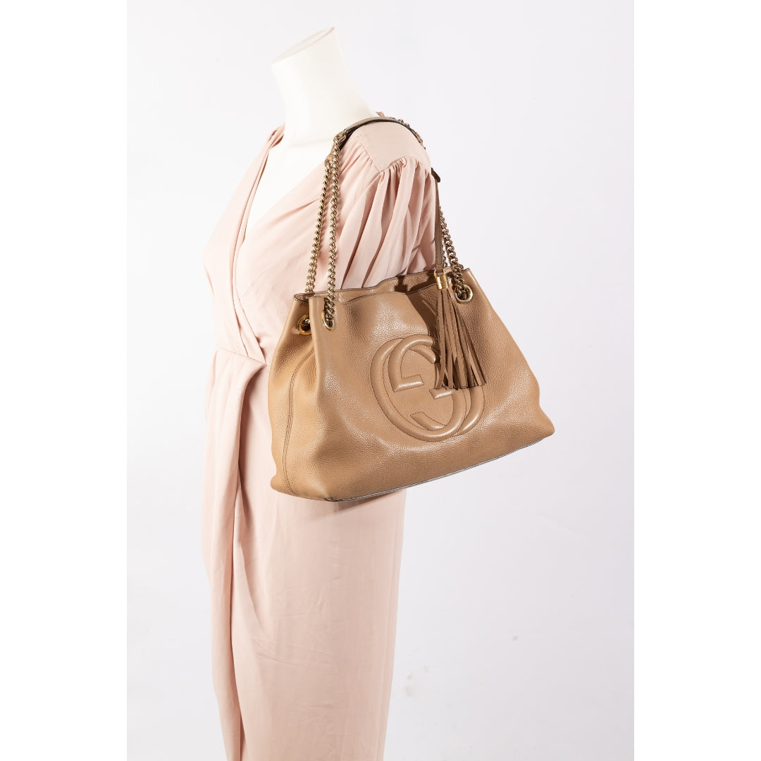 Gucci Brown Camelia Soho Tote