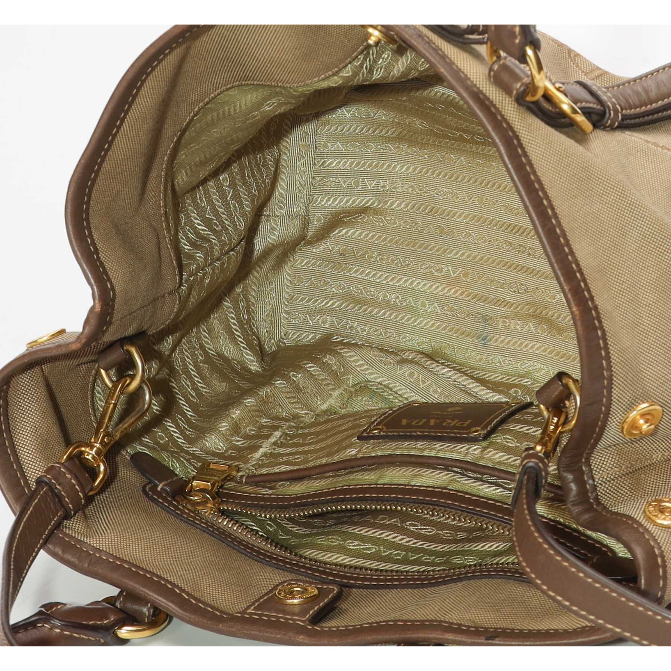 Prada Logo Jacquard Satchel