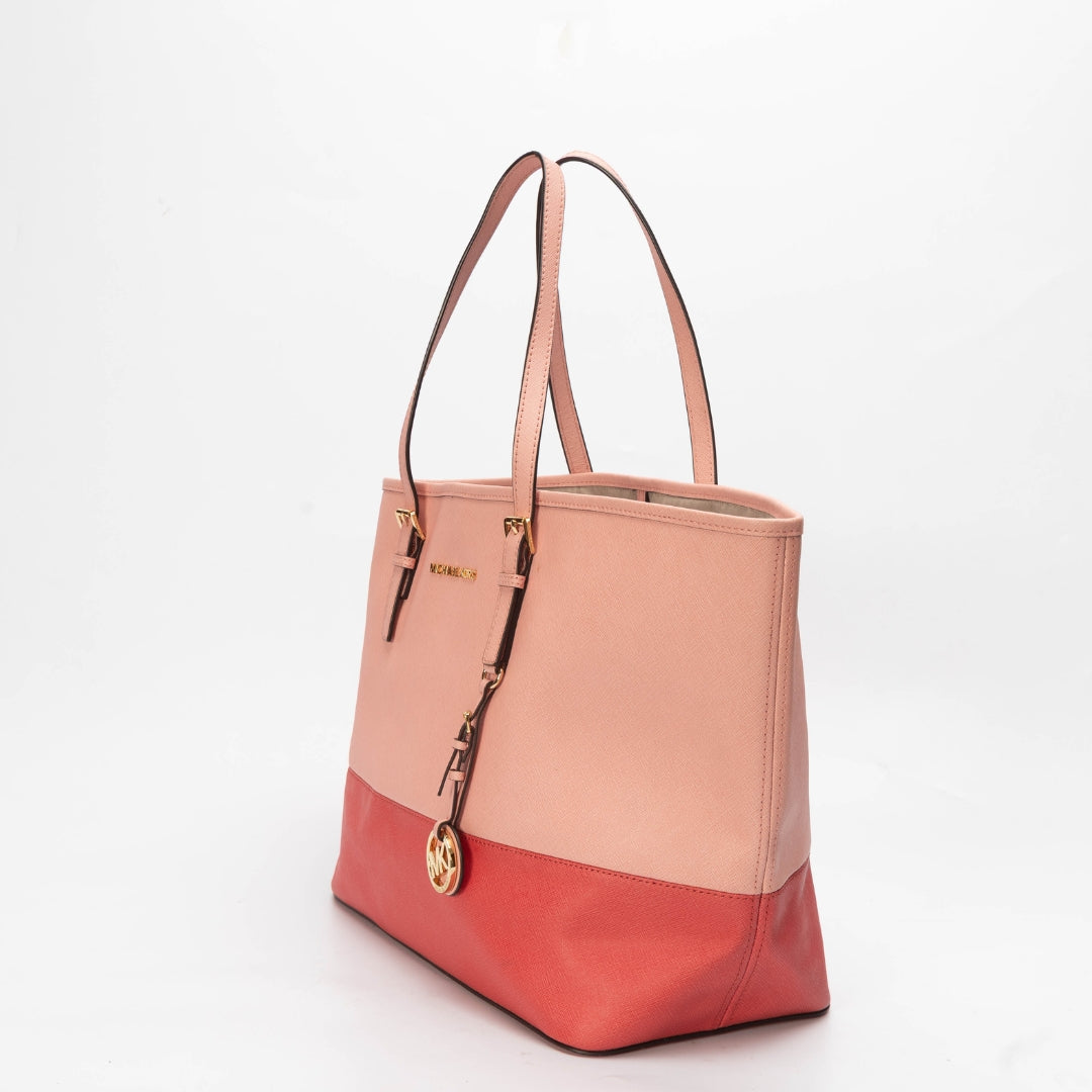 Michael Kors Saffiano Leather Medium Jet Set Travel Tote
