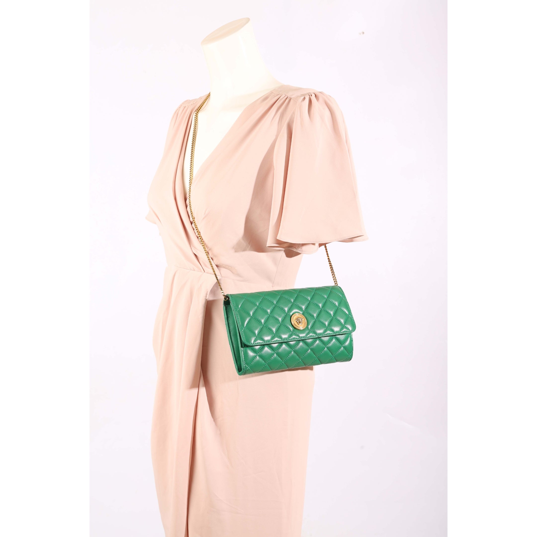 Versace La Medusa Green Wallet On Chain