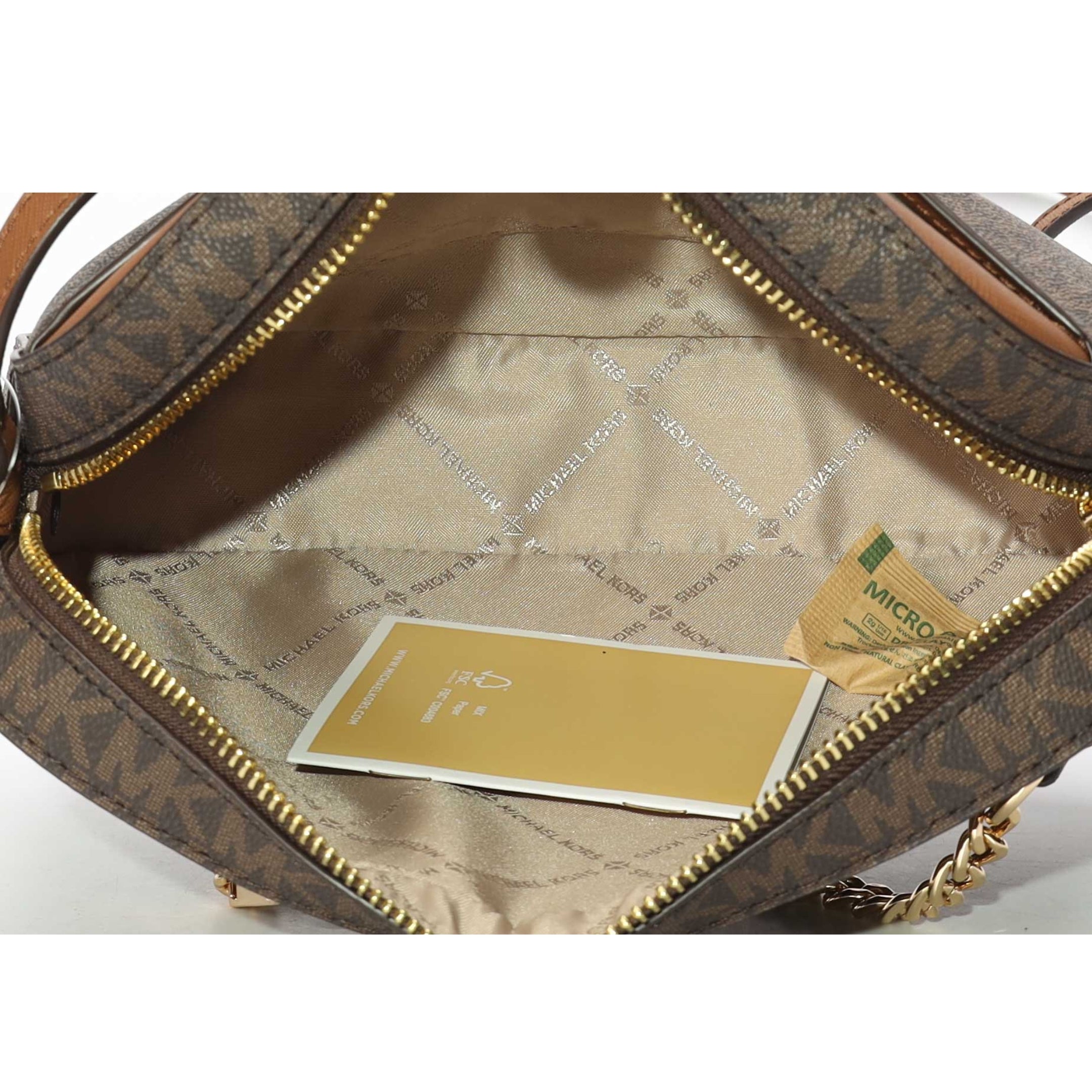 Michael Kors Jet Set Large Brown Logo Crossbody Bag