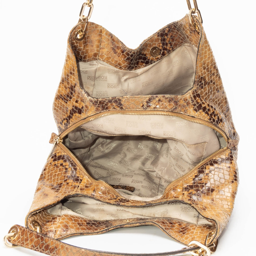 Michael Kors Lillie Snake Embossed Shoulder Bag