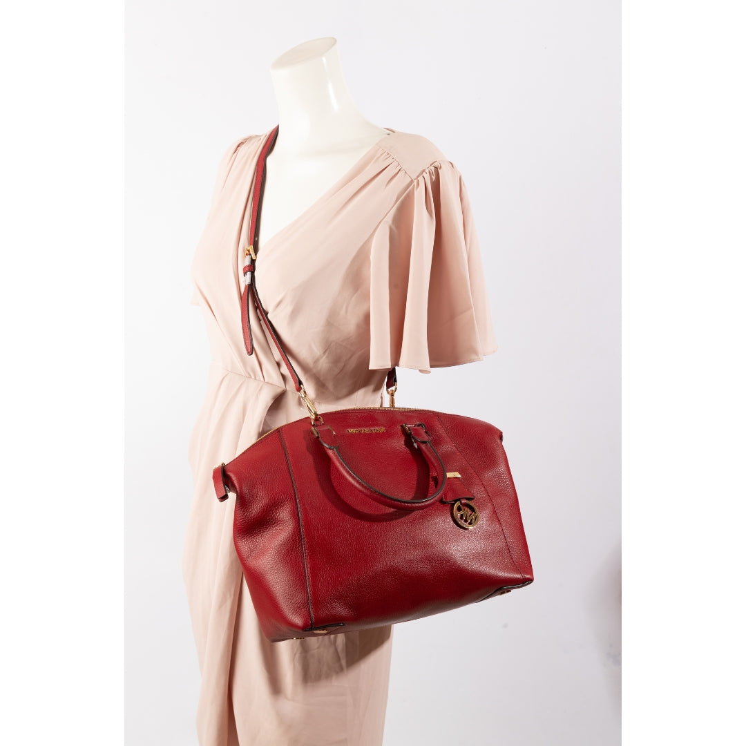 Michael Kors Red Riley Convertible Tote