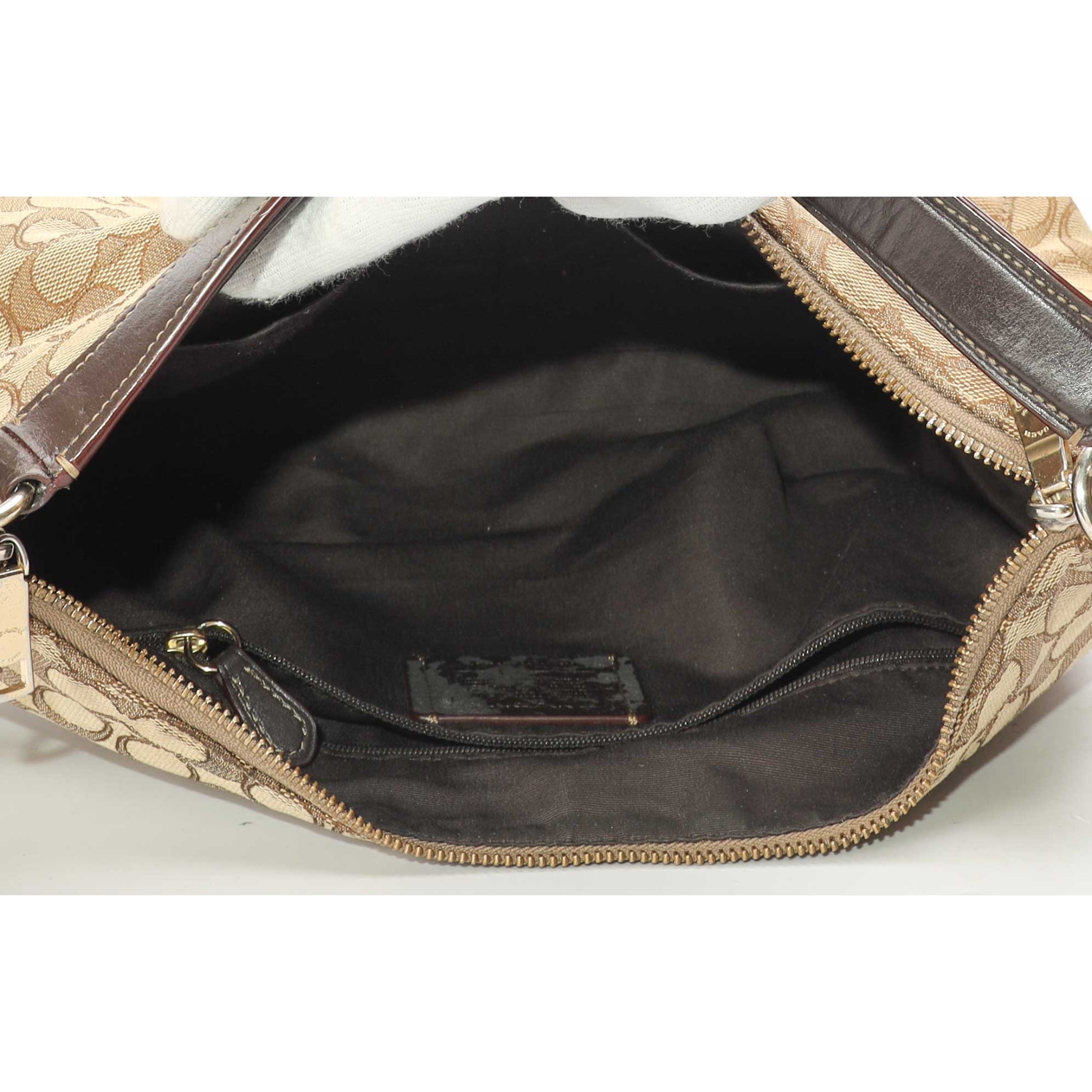 Coach Celeste Beige Canvas Hobo Bag