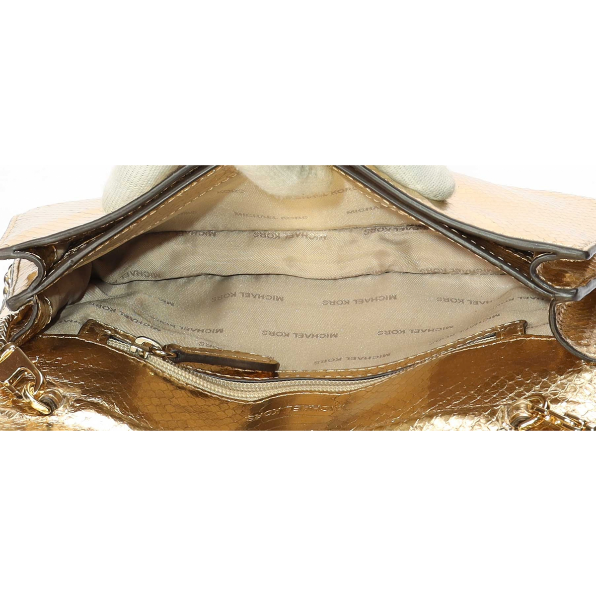 Michael Kors Mott Metallic Chain Clutch