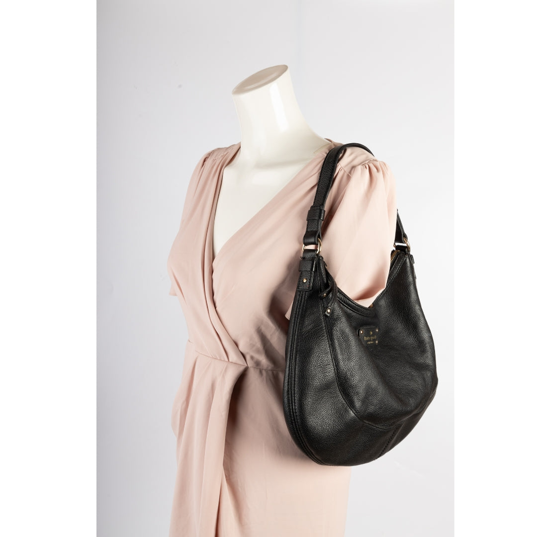 Kate Spade Black Leather Hobo Bag