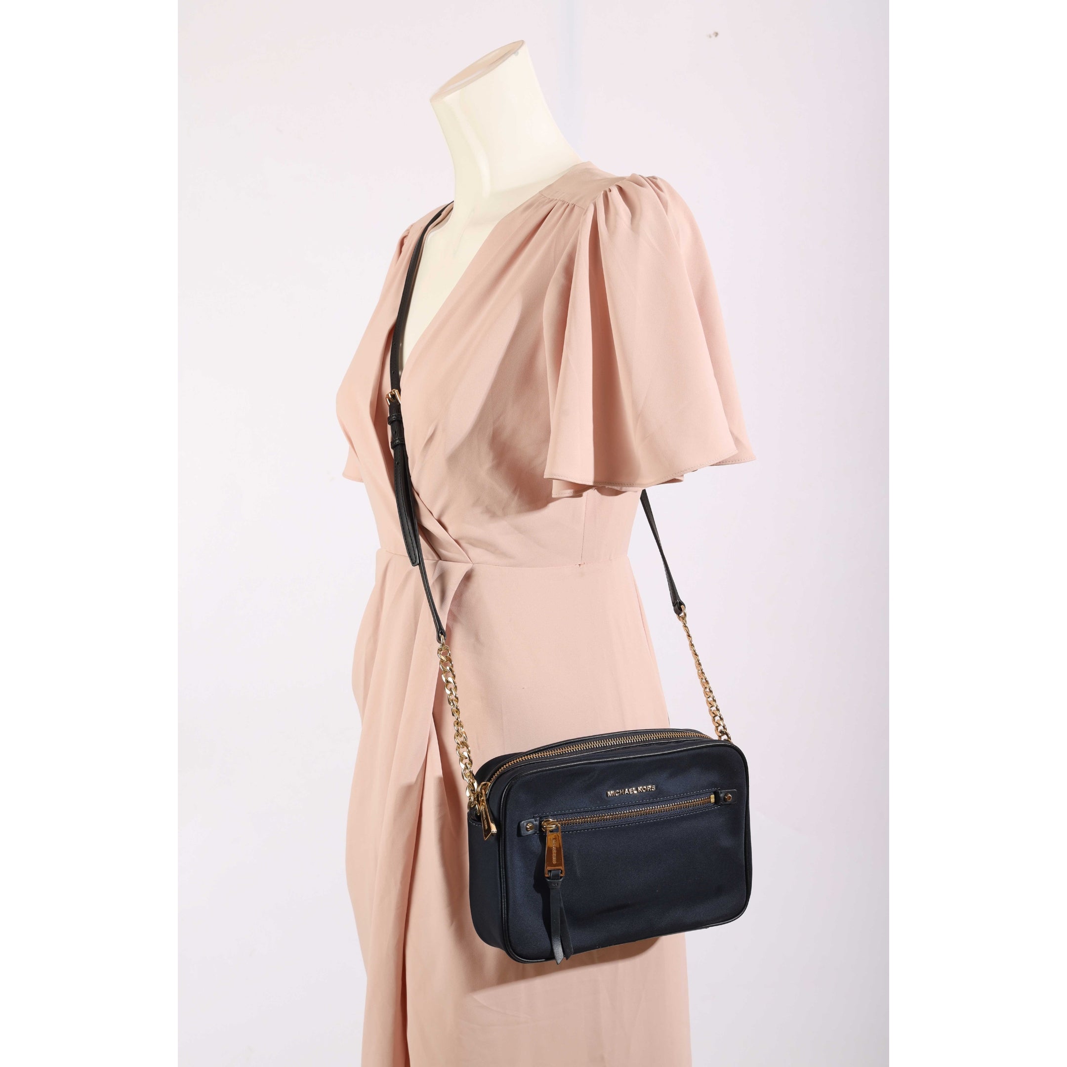 Michael Kors Jet Set Navy Blue Chain Crossbody Bag