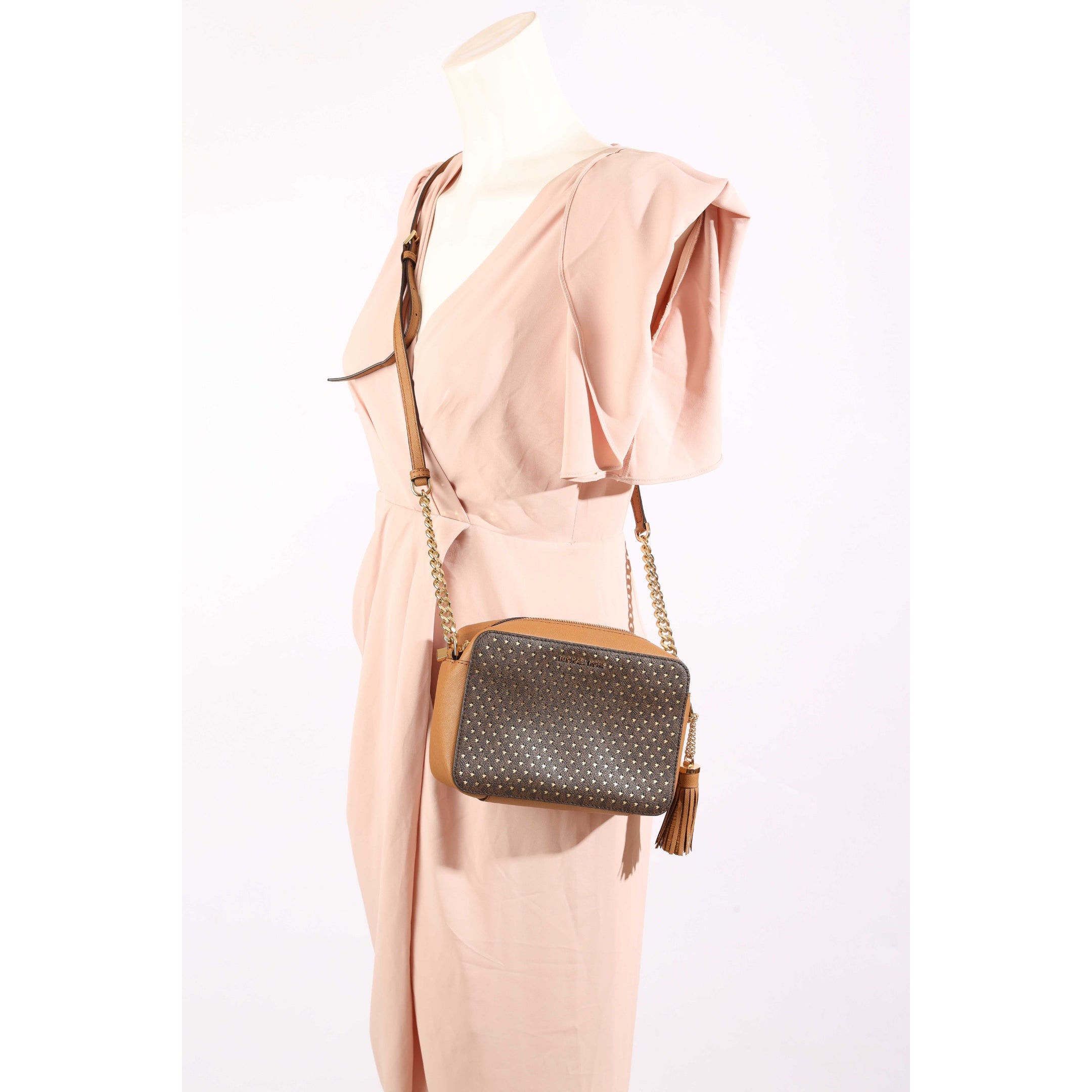 Michael Kors Ginny Star Canvas Crossbody Bag