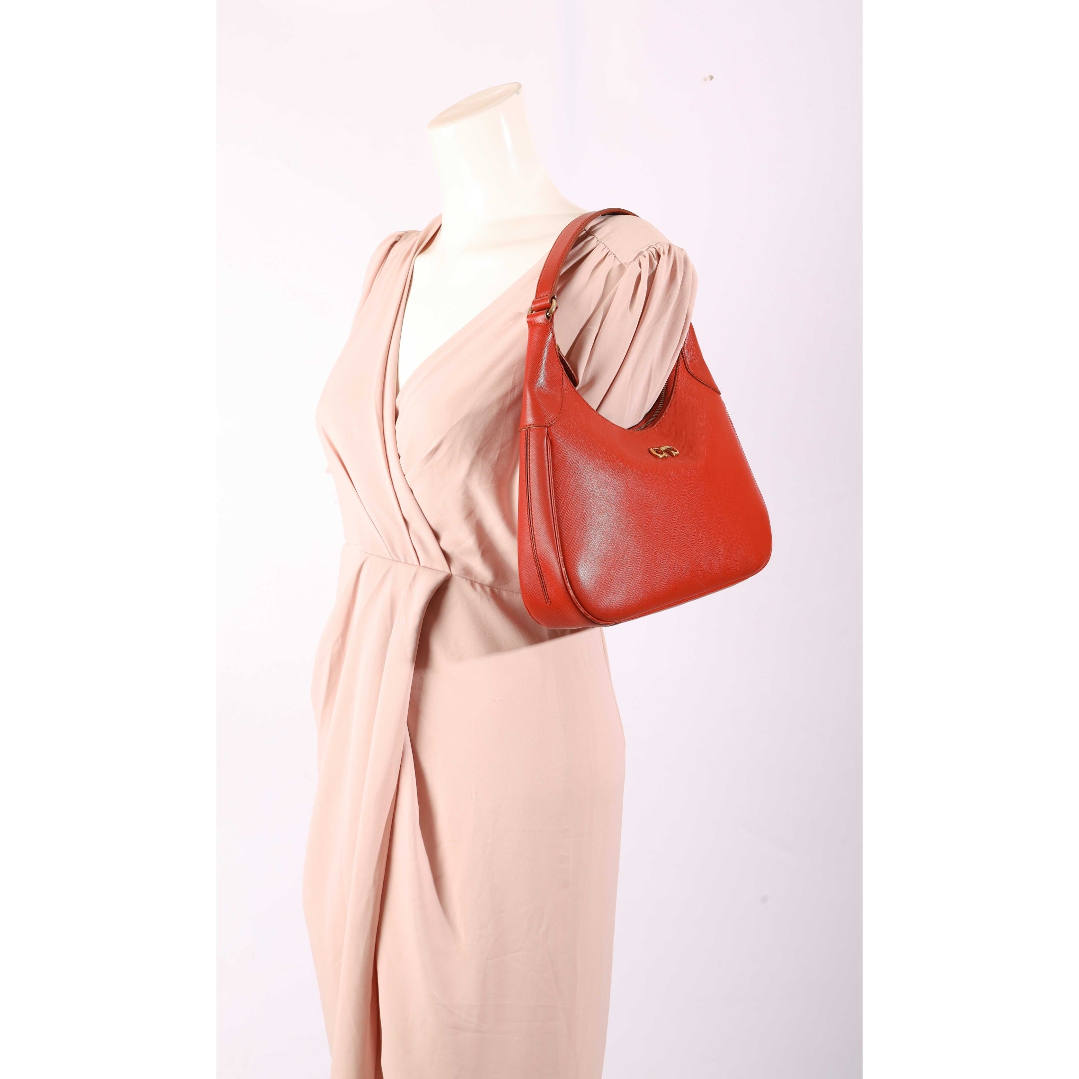 Salvatore Ferragamo Red Gancini Romana Hobo Bag