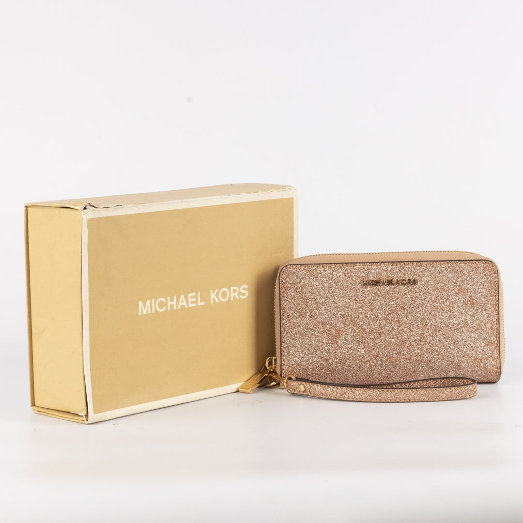 Michael Kors 2024 Wallet Glitter New Rose Gold