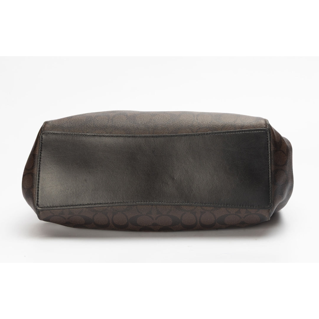 Coach Signature Canvas Hallie Shoulder Bag