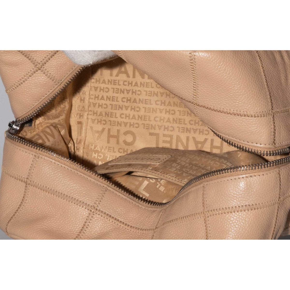 Chanel Chocolate Bar Beige Bowler Bag