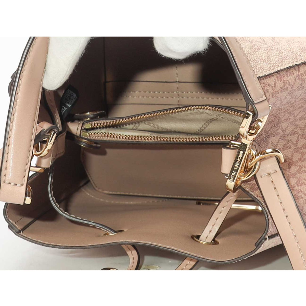 Michael Kors Pink Mercer Logo Bucket Bag