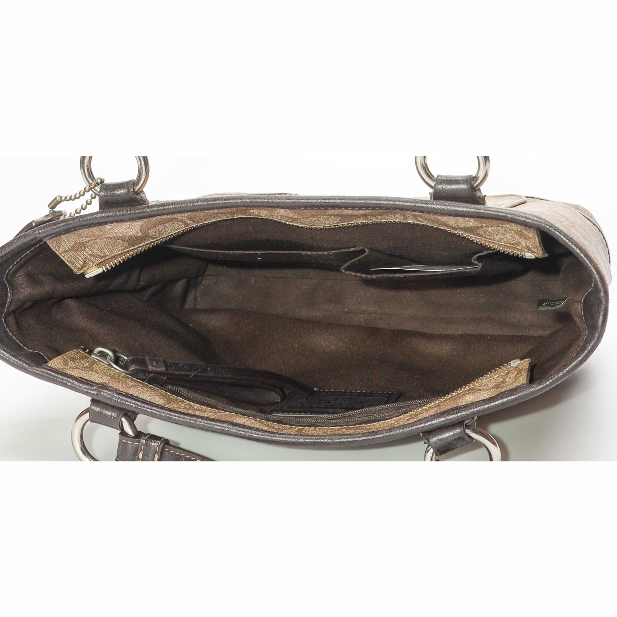 Coach Beige/Brown Signature Heritage Peyton Tote