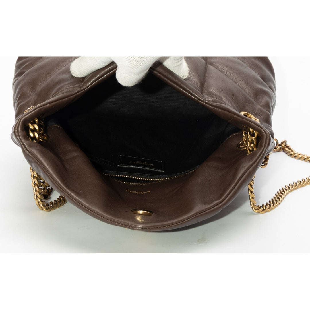 Saint Laurent Brown Loulou Puffer Shoulder Bag