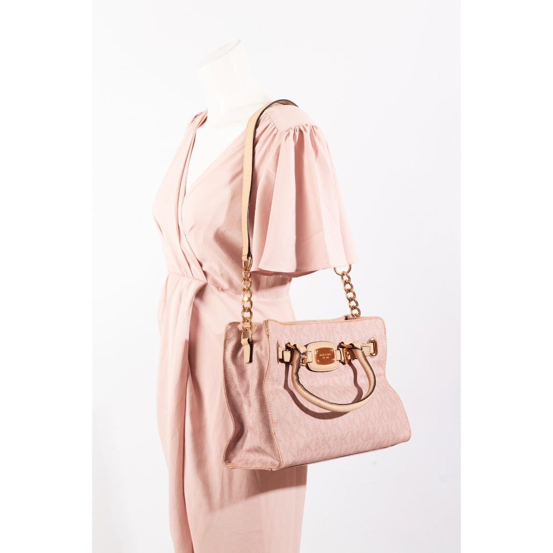Michael Kors Hamilton Pink Logo Satchel