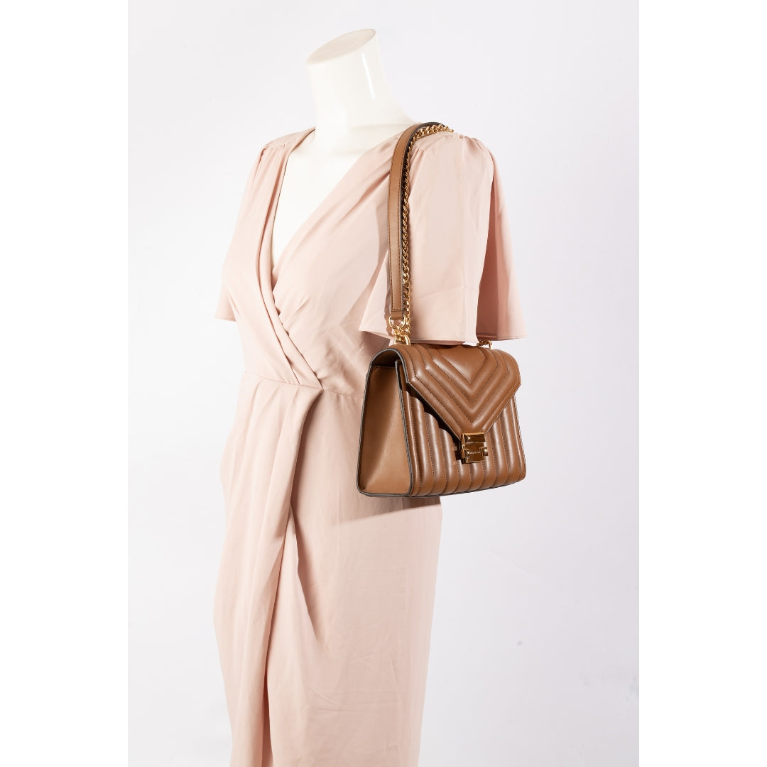 Michael Kors Brown Whitney Quilted Shoulder Bag