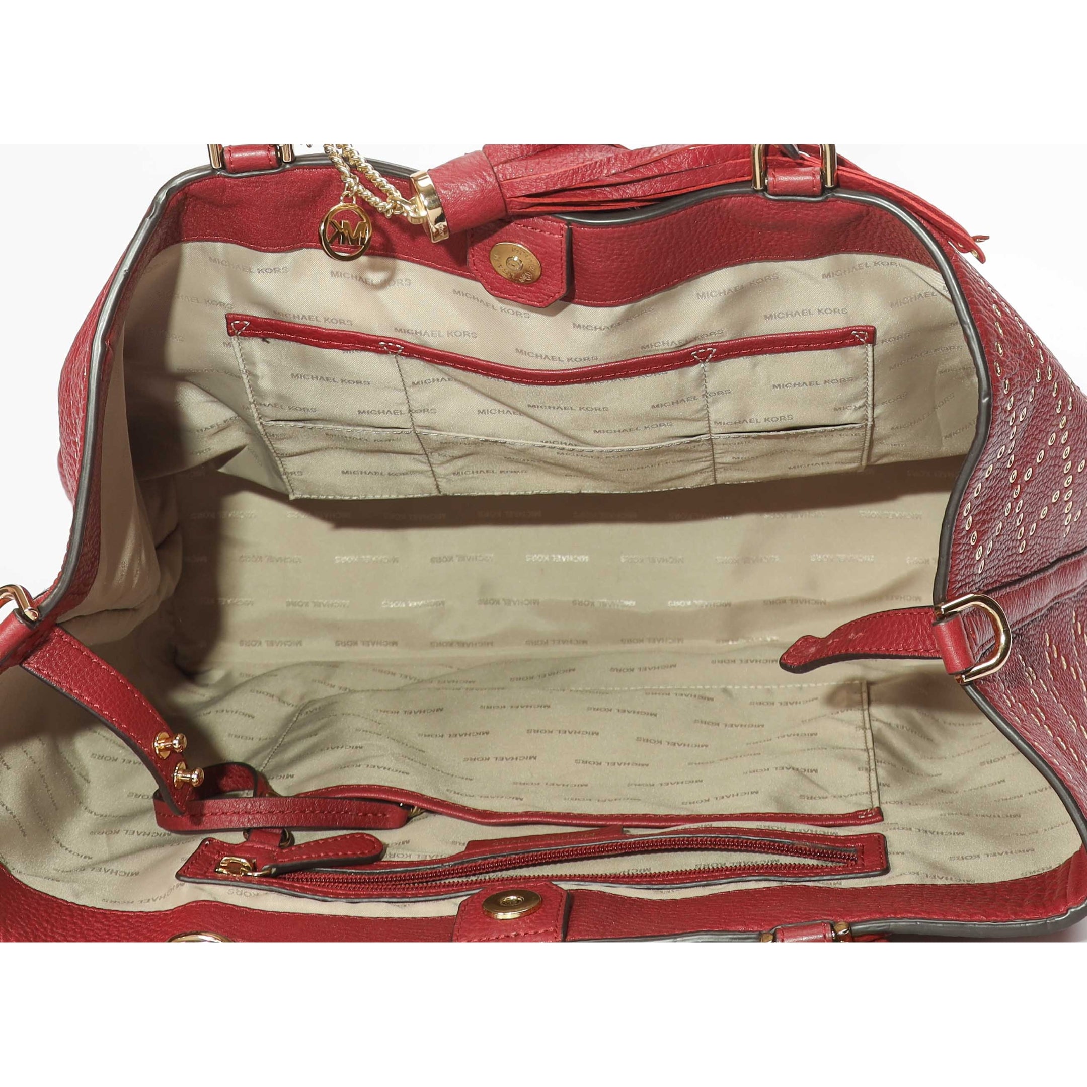 Michael Kors Red Studded Brooklyn Tote