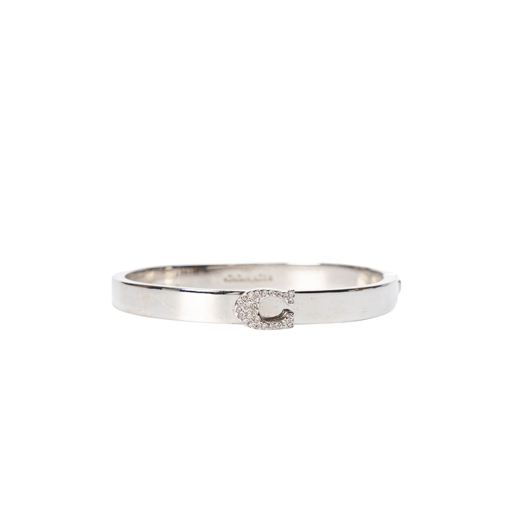 Coach Pave Signature Hinged Bangle