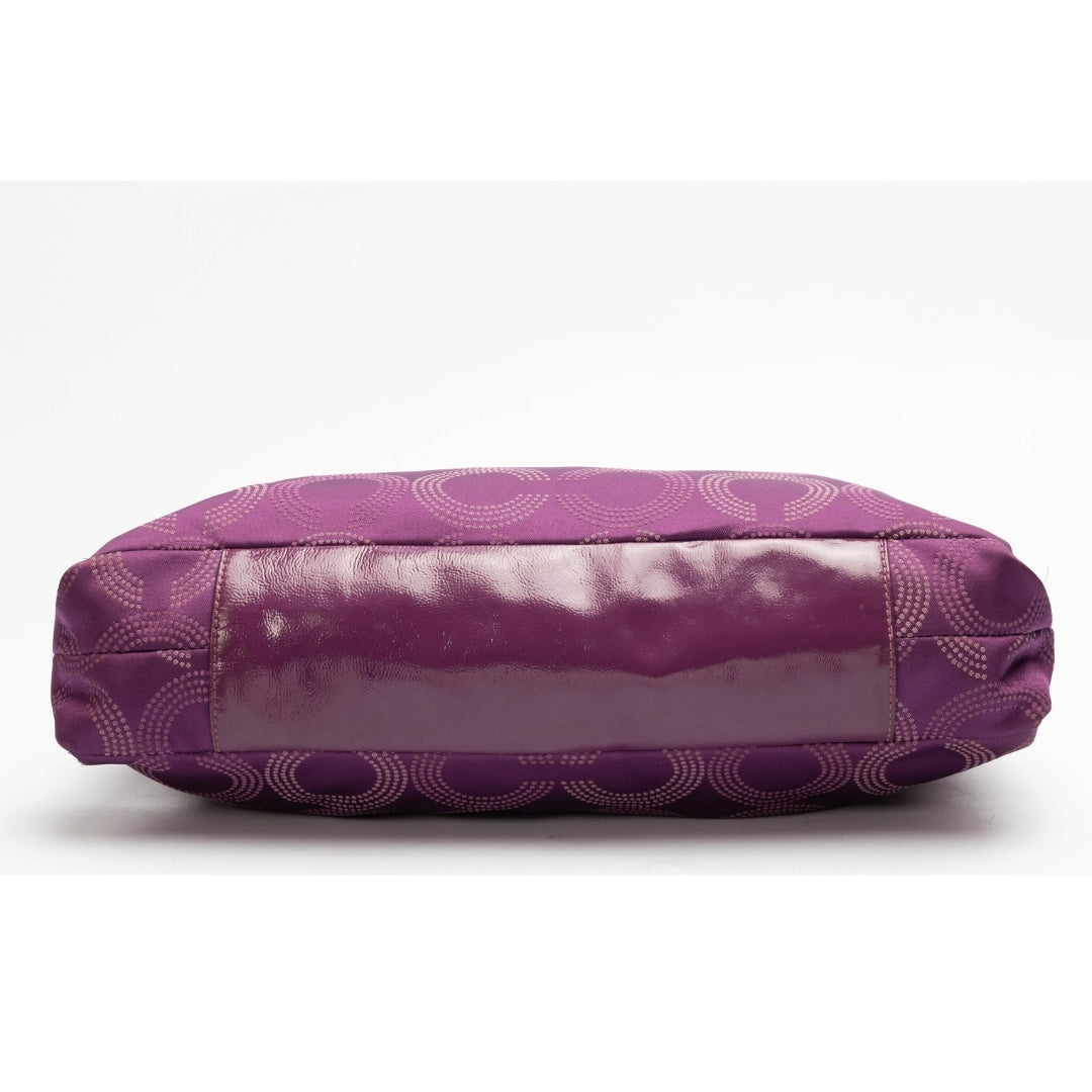 Coach Purple Fabric and Patent Leather Ashley Tote