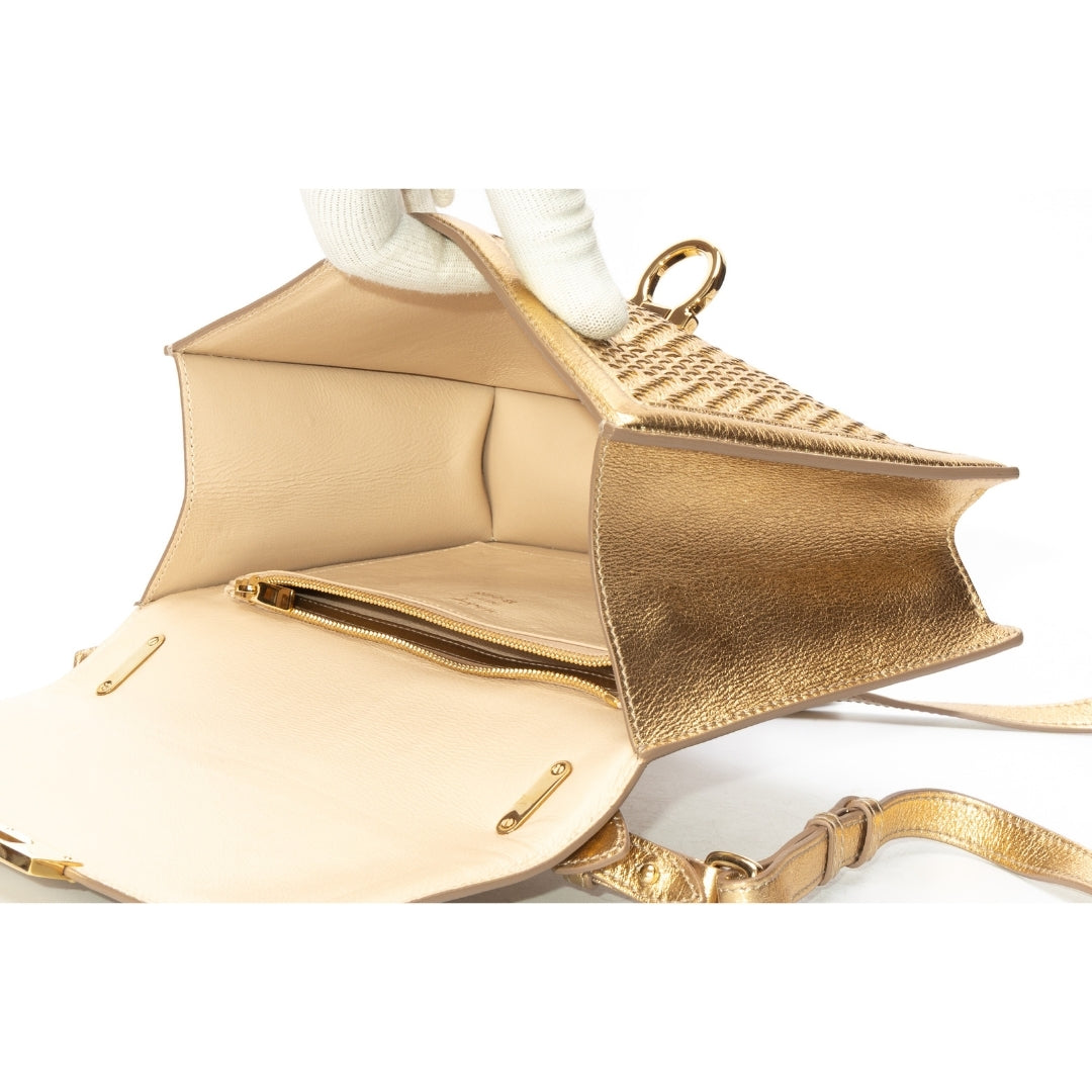 Salvatore Ferragamo Metallic Aileen Shoulder Bag