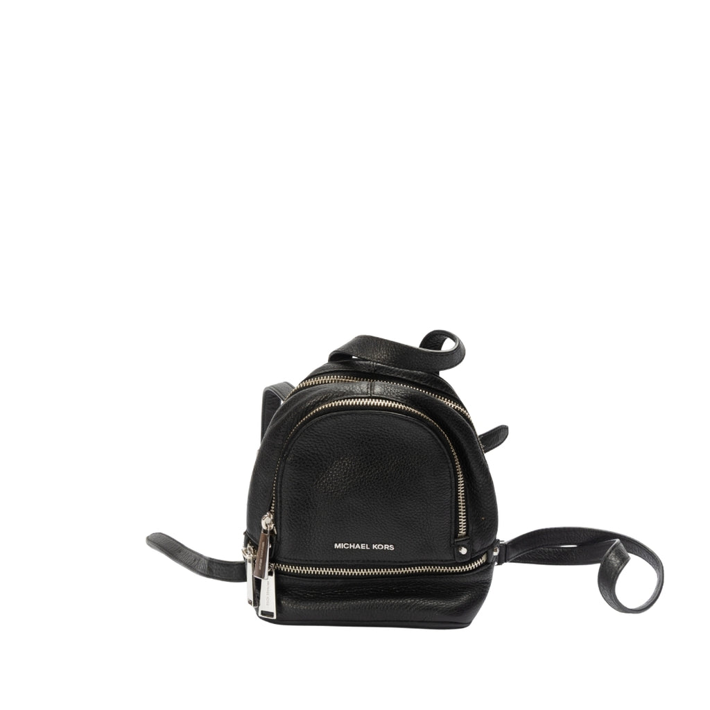 Michael Kors Black Leather Mini Rhea Backpack