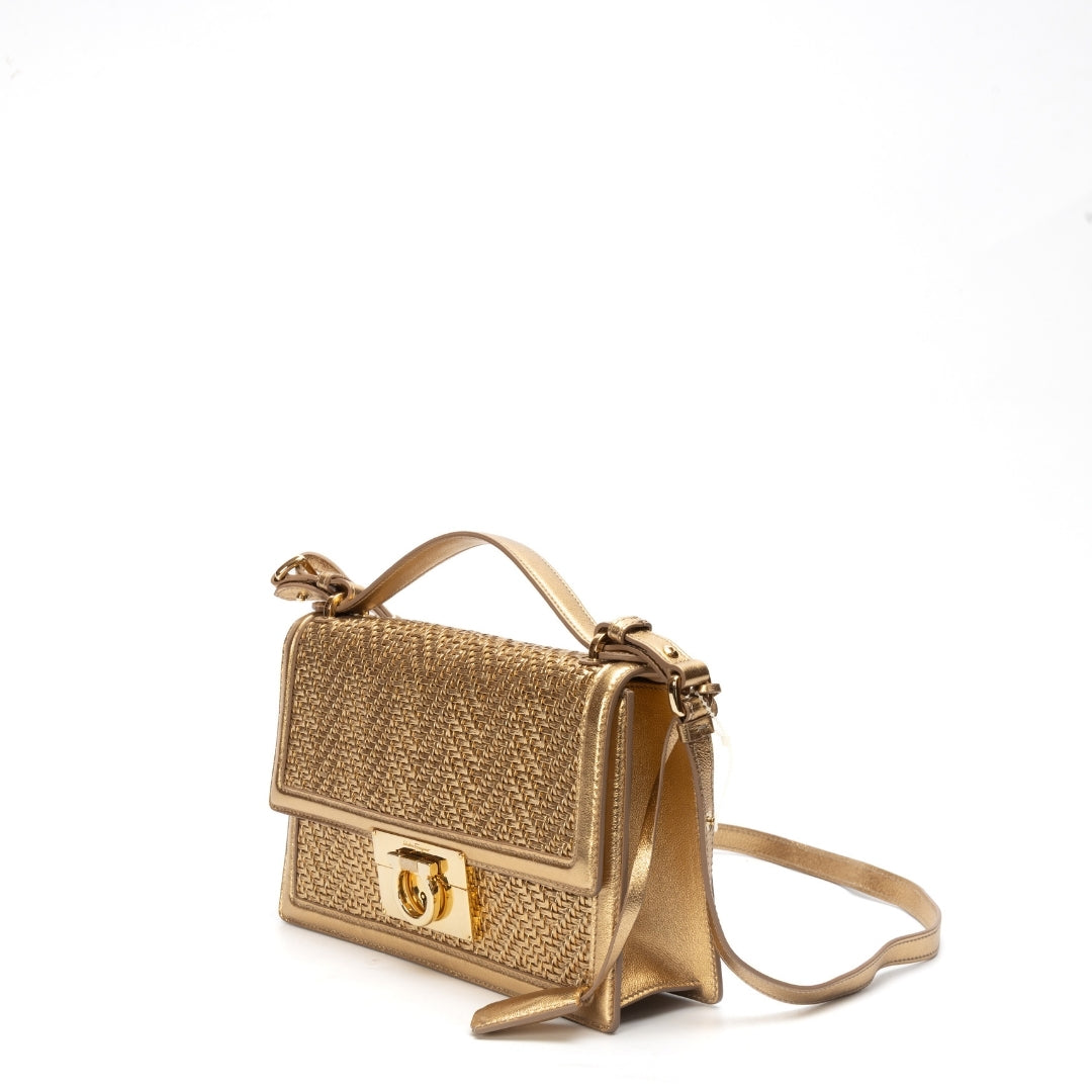 Salvatore Ferragamo Metallic Aileen Shoulder Bag