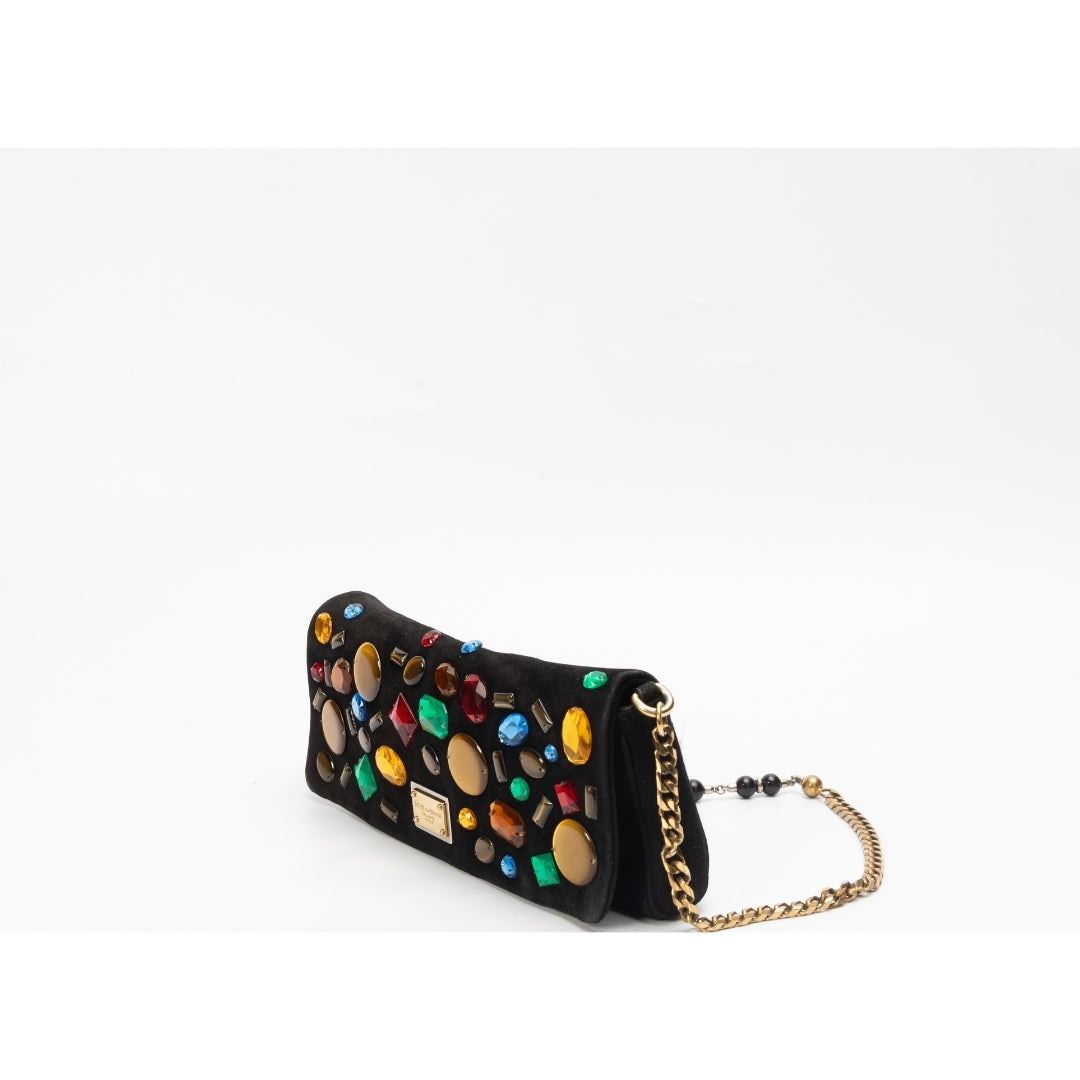 Dolce & Gabanna multi colored crystal shoulder bag