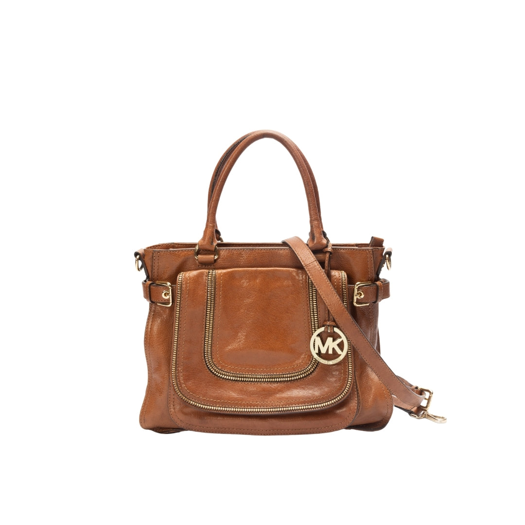 Michael Kors Naomi Dark Dune Tan Satchel