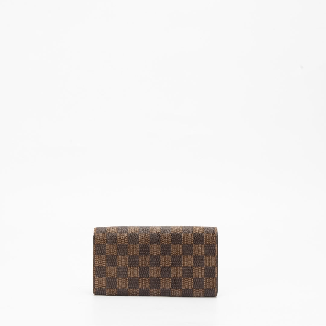Louis Vuitton Damier Ebene Pattern Coated Canvas Wallet