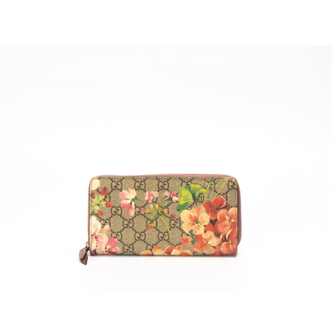 Gucci GG Blooms Supreme Zip Around Wallet