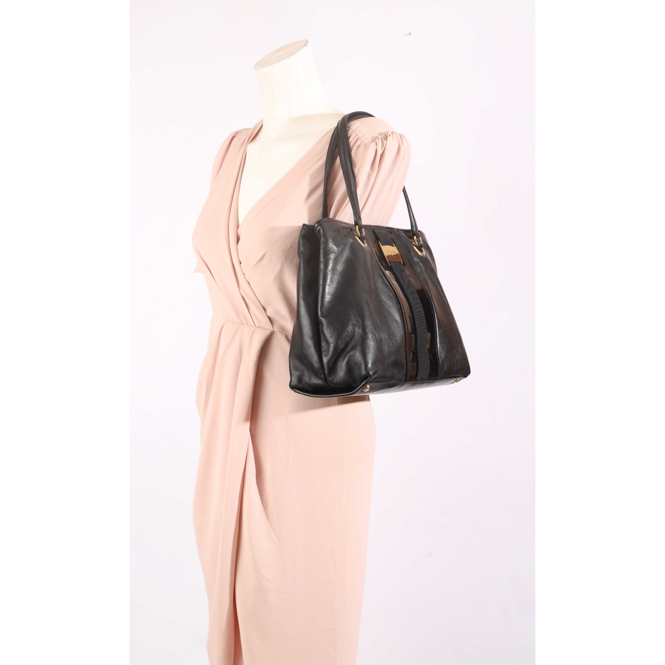 Salvatore Ferragamo Black Vera Tote