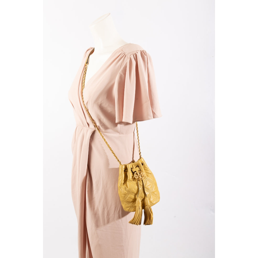 Tory Burch Yellow Fleming Soft Bucket Bag