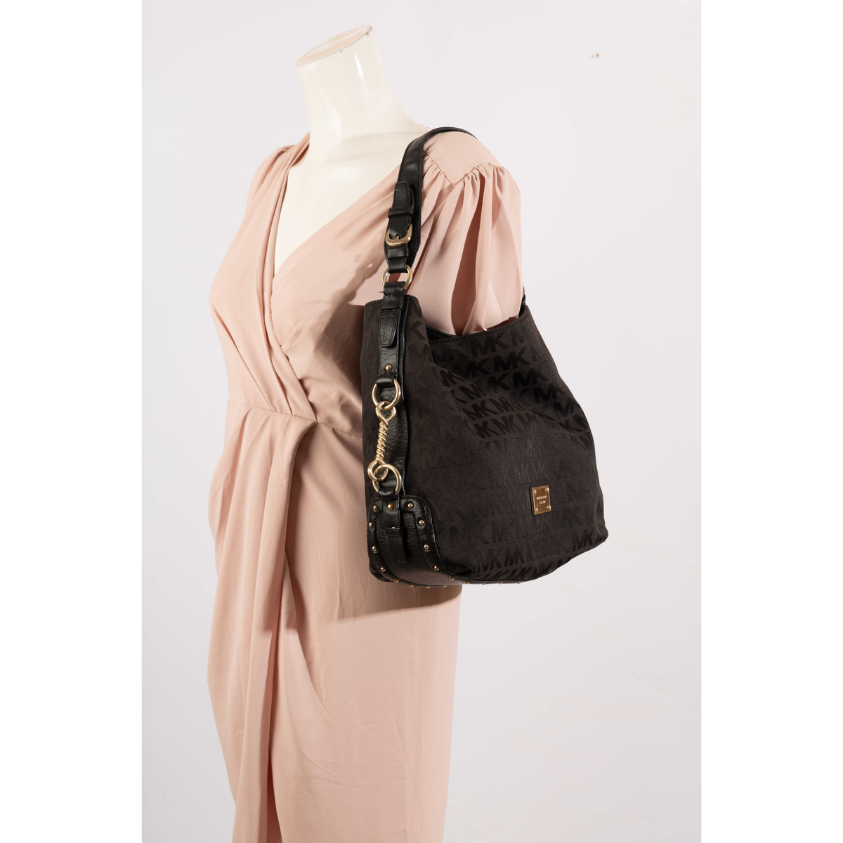 Michael Kors Black Signature Logo Hobo