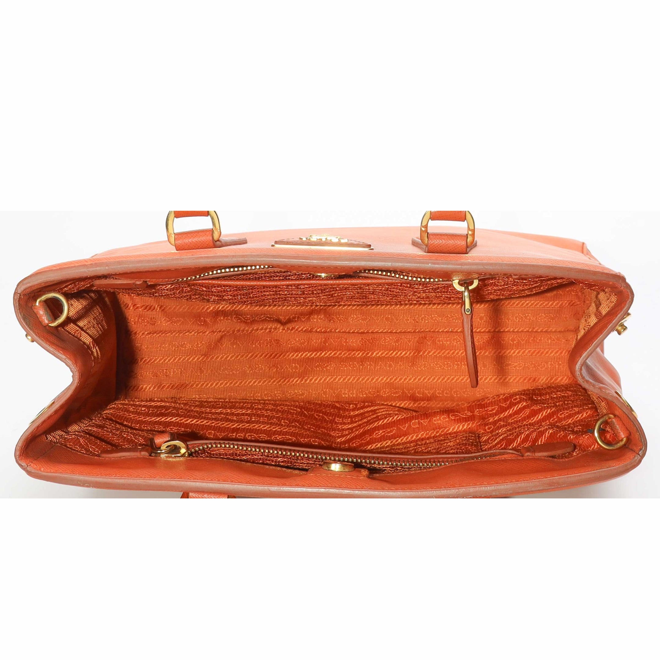 Prada Orange Parabole Convertible Tote