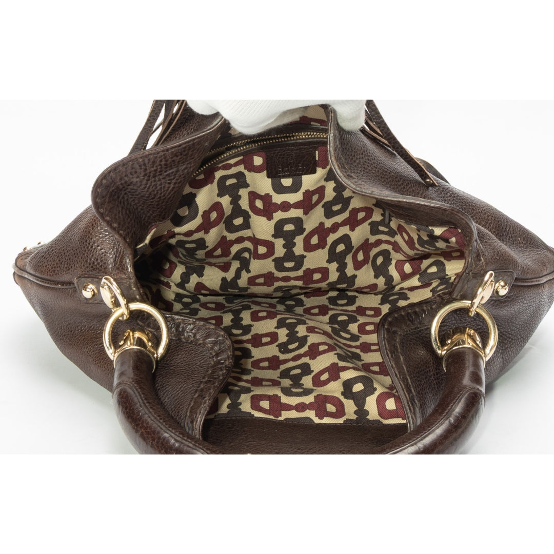 Gucci Black Leather Indy Top Handle Bag
