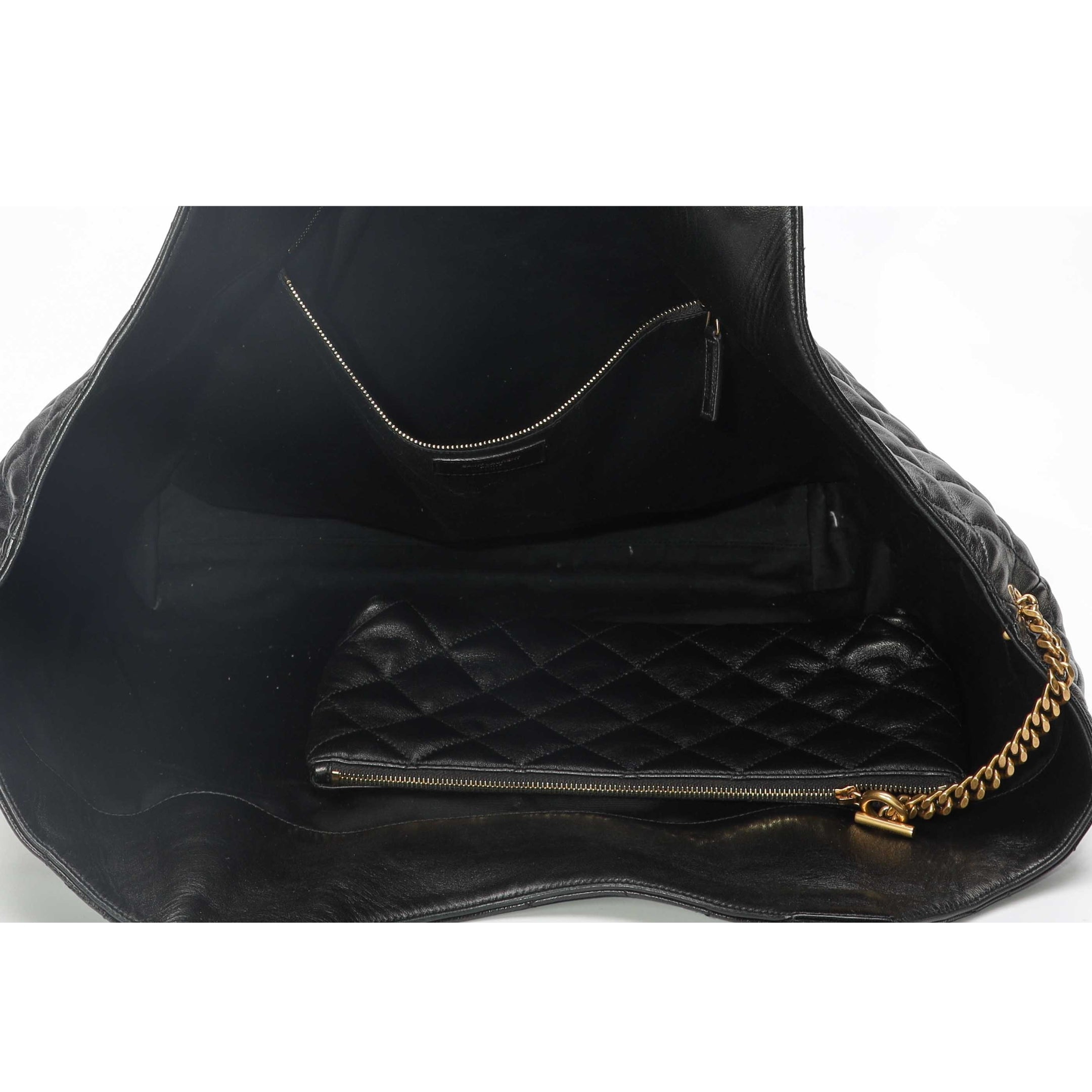 Saint Laurent Black Quilted Tote