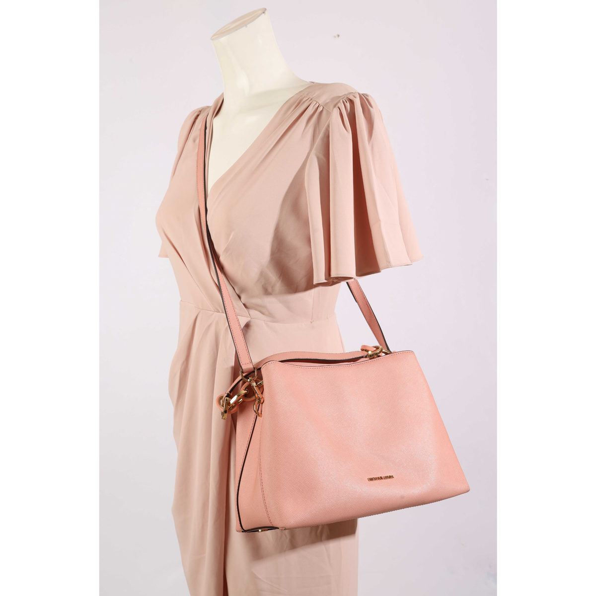 Michael Kors Portia Cement Pink Shoulder Bag