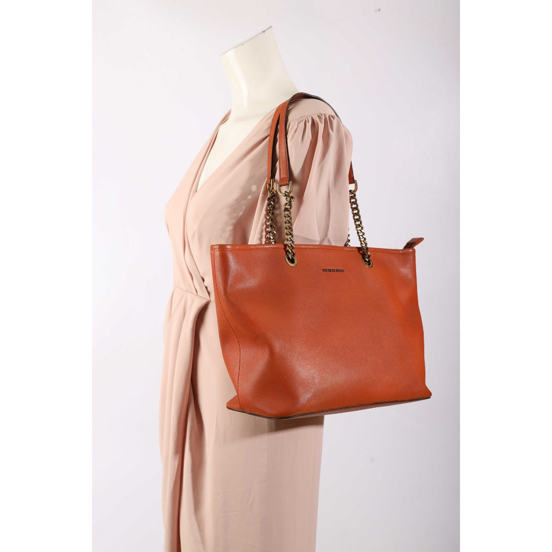 Michael Kors Orange Jet Set Chain Tote Bag
