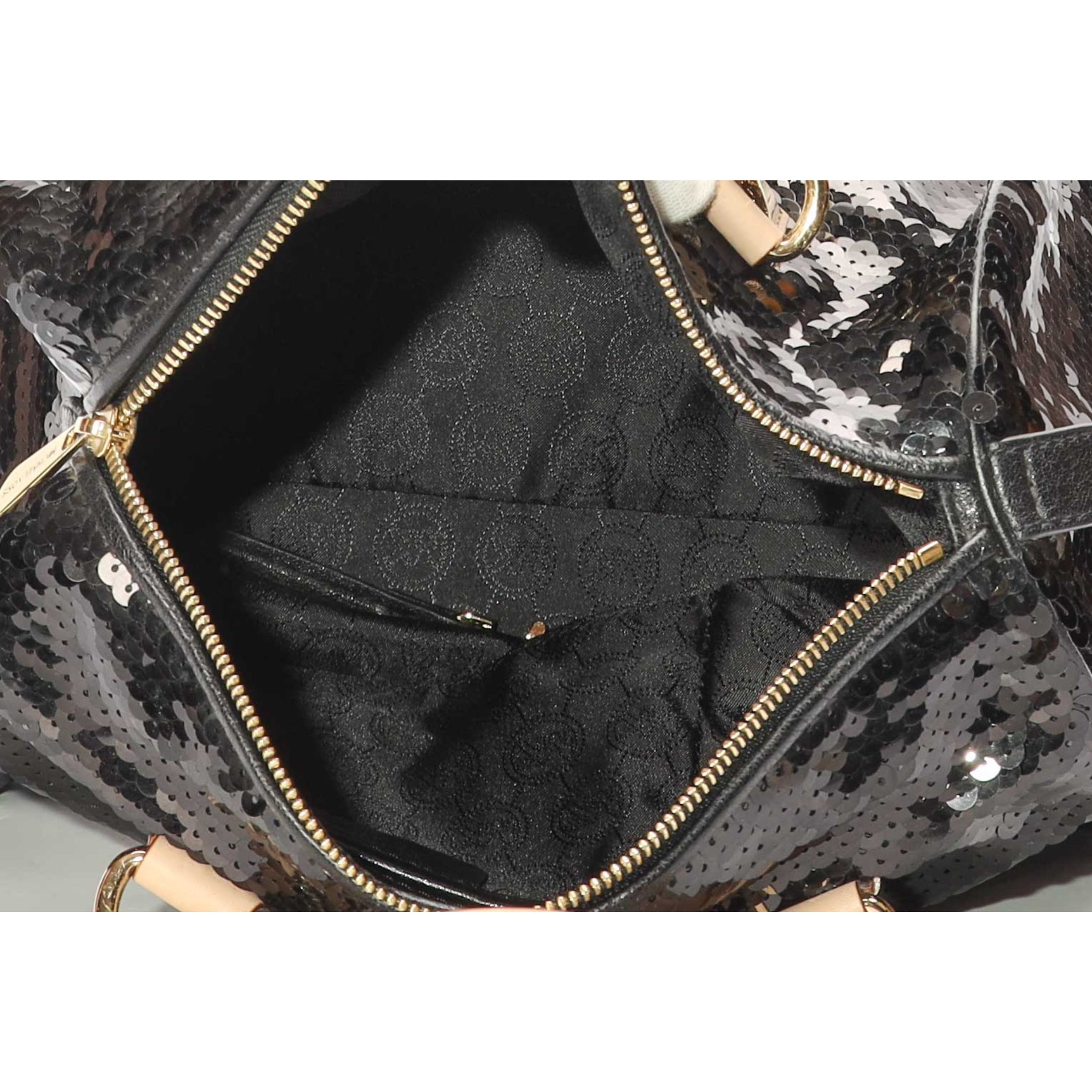 Michael Kors Grayson Sequin Black Satchel