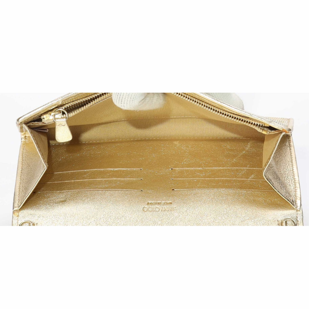 Jimmy Choo Gold Lurex Fabric Milla Chain Clutch